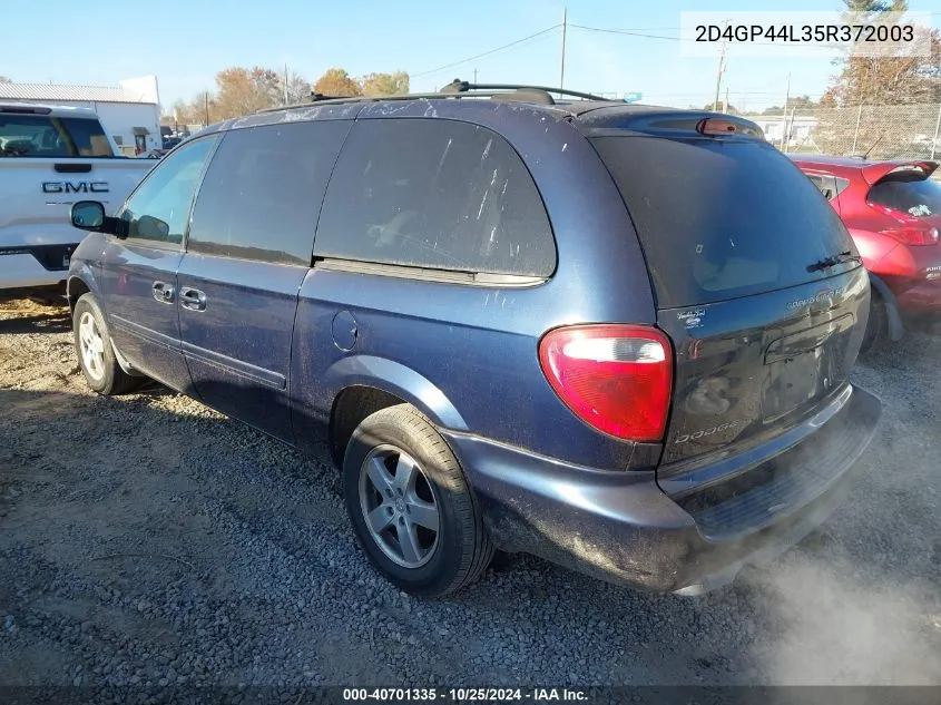 2005 Dodge Grand Caravan Sxt VIN: 2D4GP44L35R372003 Lot: 40701335