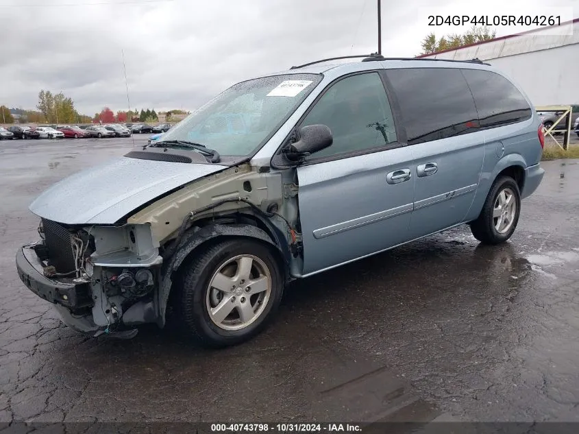 2005 Dodge Grand Caravan Sxt VIN: 2D4GP44L05R404261 Lot: 40743798