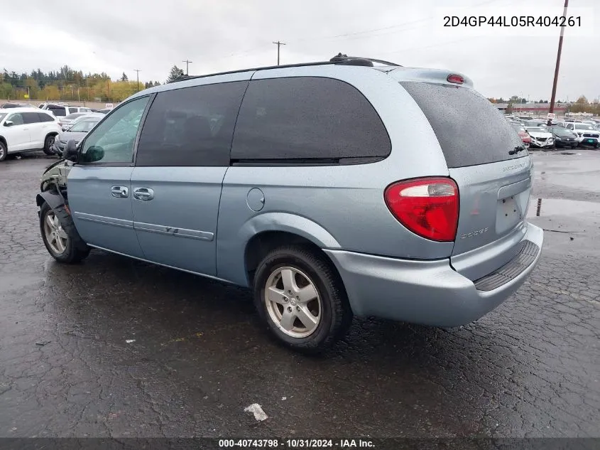 2005 Dodge Grand Caravan Sxt VIN: 2D4GP44L05R404261 Lot: 40743798