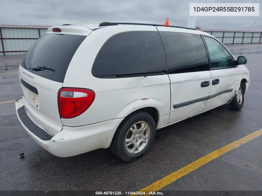 2005 Dodge Grand Caravan Se VIN: 1D4GP24R55B291785 Lot: 40761220