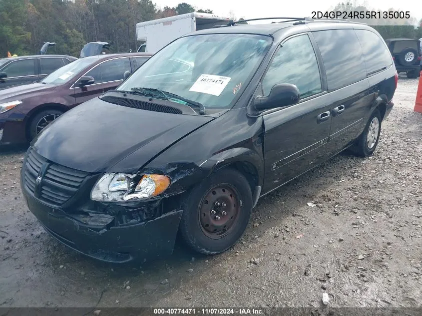 2005 Dodge Grand Caravan Se VIN: 2D4GP24R55R135005 Lot: 40774471