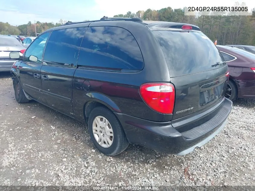 2005 Dodge Grand Caravan Se VIN: 2D4GP24R55R135005 Lot: 40774471