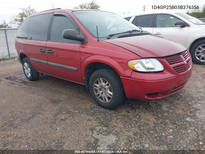 2005 Dodge Caravan Se VIN: 1D4GP25B05B376356 Lot: 40794288