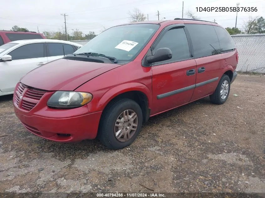 2005 Dodge Caravan Se VIN: 1D4GP25B05B376356 Lot: 40794288