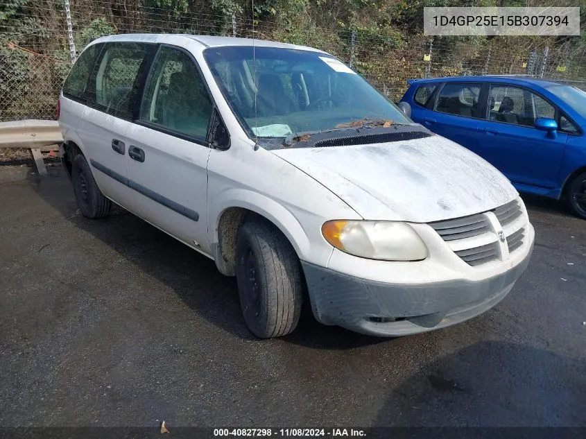 2005 Dodge Caravan Se VIN: 1D4GP25E15B307394 Lot: 40827298