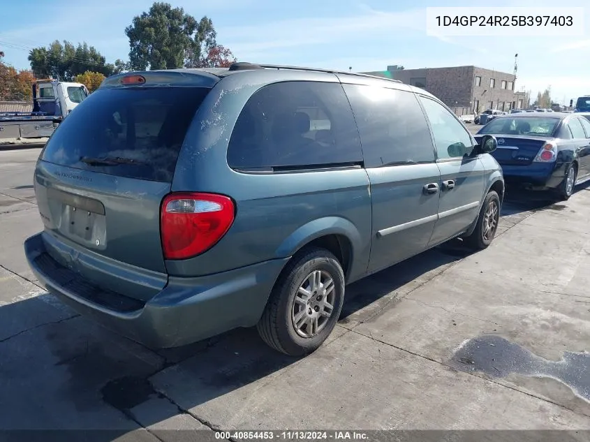 2005 Dodge Grand Caravan Se VIN: 1D4GP24R25B397403 Lot: 40854453