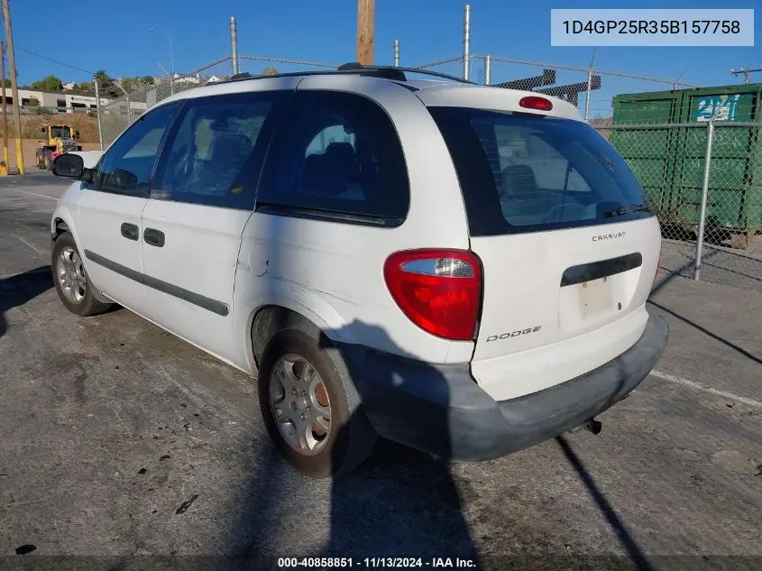 2005 Dodge Caravan Se VIN: 1D4GP25R35B157758 Lot: 40858851