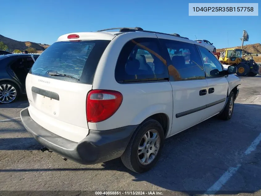 2005 Dodge Caravan Se VIN: 1D4GP25R35B157758 Lot: 40858851