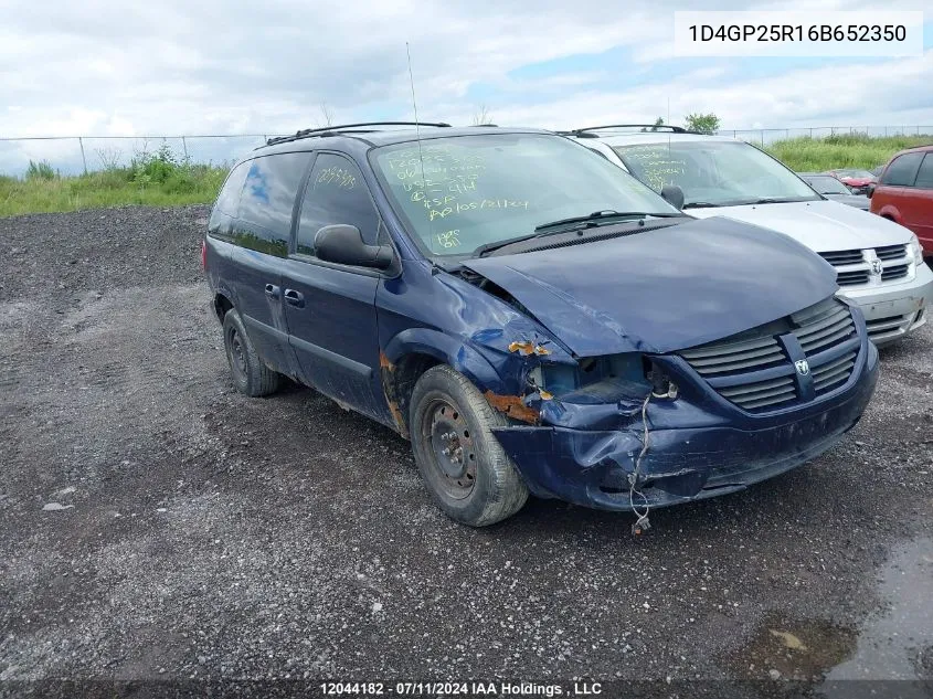 2006 Dodge Caravan VIN: 1D4GP25R16B652350 Lot: 12044182