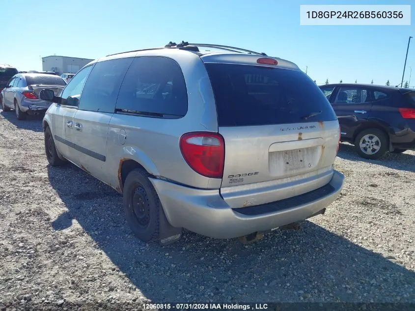 1D8GP24R26B560356 2006 Dodge Grand Caravan