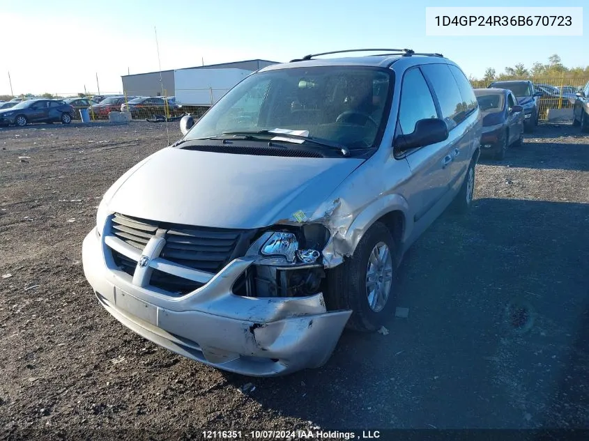 2006 Dodge Grand Caravan Se VIN: 1D4GP24R36B670723 Lot: 12116351