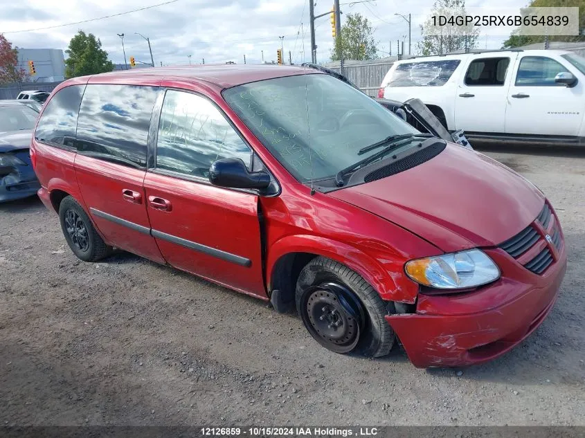 2006 Dodge Caravan Se VIN: 1D4GP25RX6B654839 Lot: 12126859