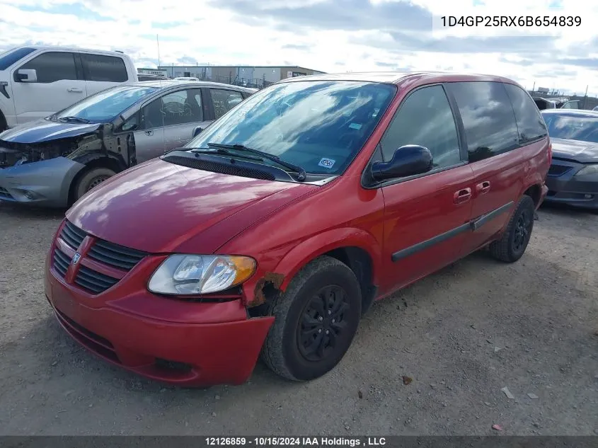 2006 Dodge Caravan Se VIN: 1D4GP25RX6B654839 Lot: 12126859