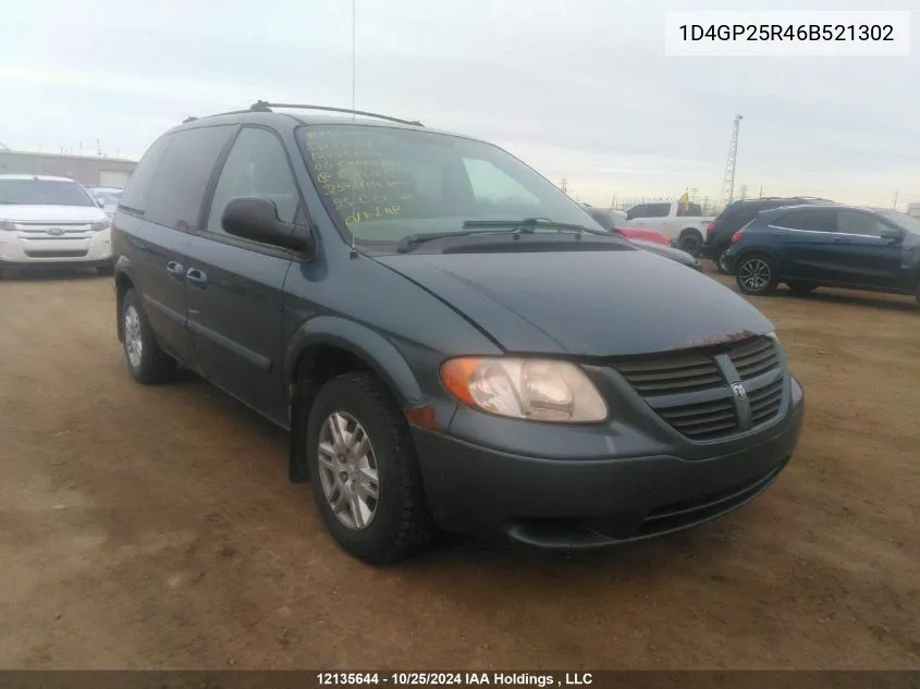 2006 Dodge Caravan Se VIN: 1D4GP25R46B521302 Lot: 12135644