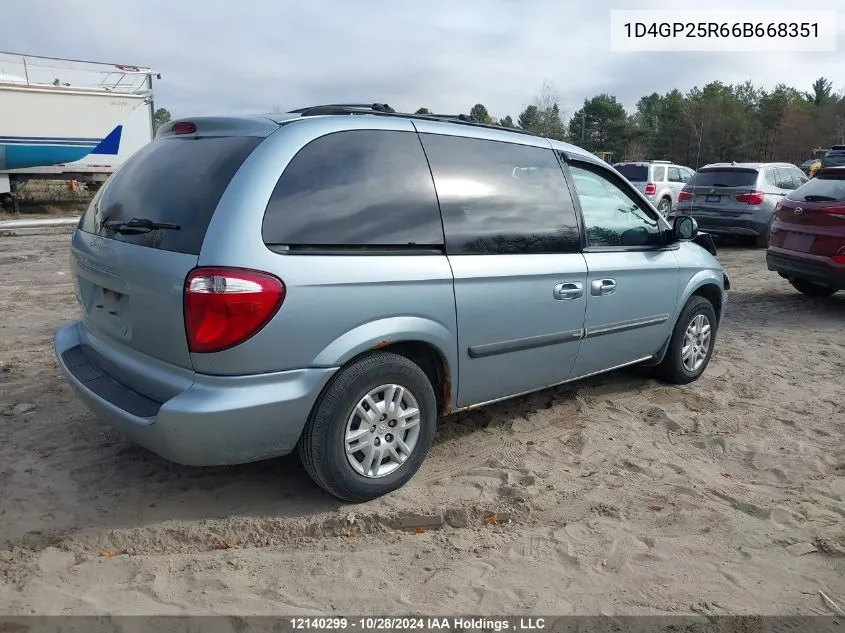 2006 Dodge Caravan Se VIN: 1D4GP25R66B668351 Lot: 12140299