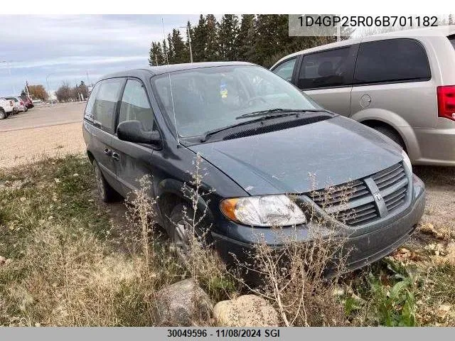 2006 Dodge Caravan Se VIN: 1D4GP25R06B701182 Lot: 30049596