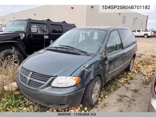 2006 Dodge Caravan Se VIN: 1D4GP25R06B701182 Lot: 30049596