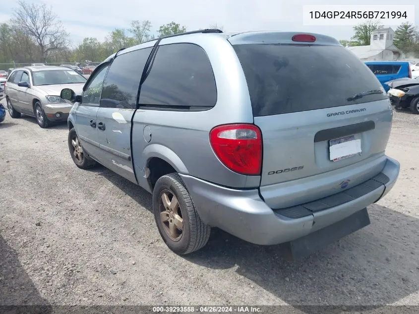 1D4GP24R56B721994 2006 Dodge Grand Caravan Se