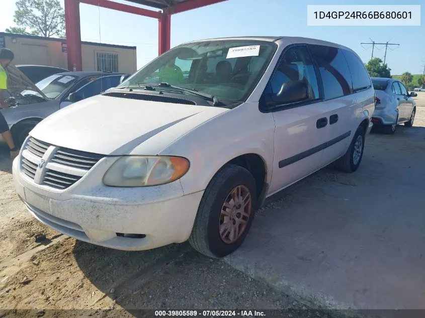 2006 Dodge Grand Caravan Se VIN: 1D4GP24R66B680601 Lot: 39805589