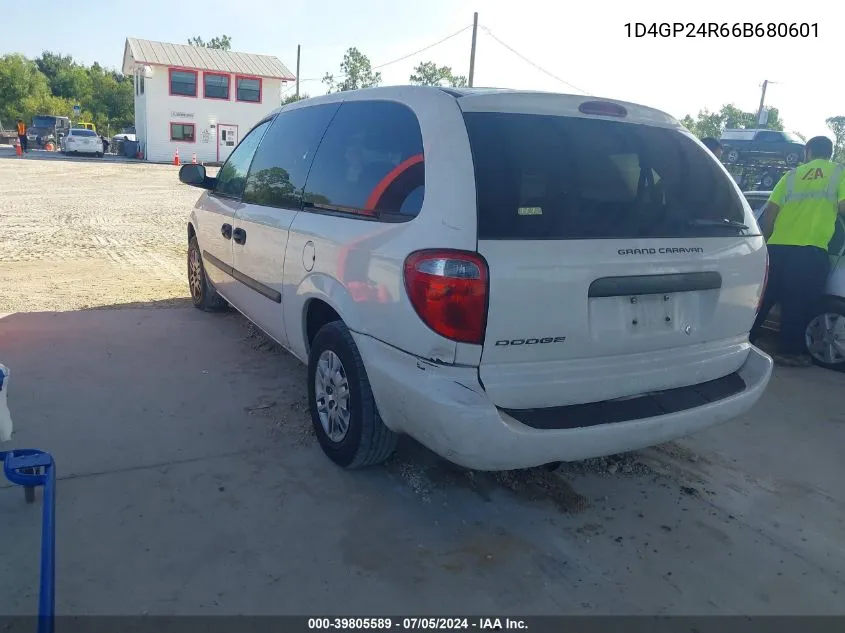 2006 Dodge Grand Caravan Se VIN: 1D4GP24R66B680601 Lot: 39805589