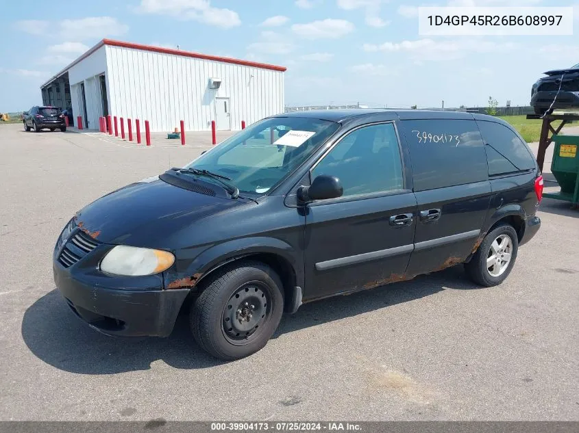 2006 Dodge Caravan Sxt VIN: 1D4GP45R26B608997 Lot: 39904173