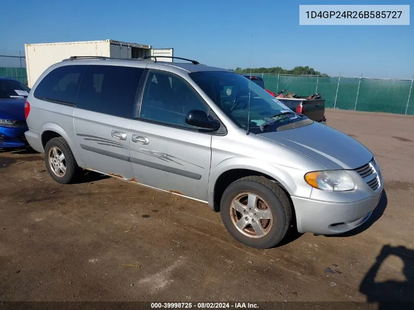 2006 Dodge Grand Caravan VIN: 1D4GP24R26B585727 Lot: 39998725