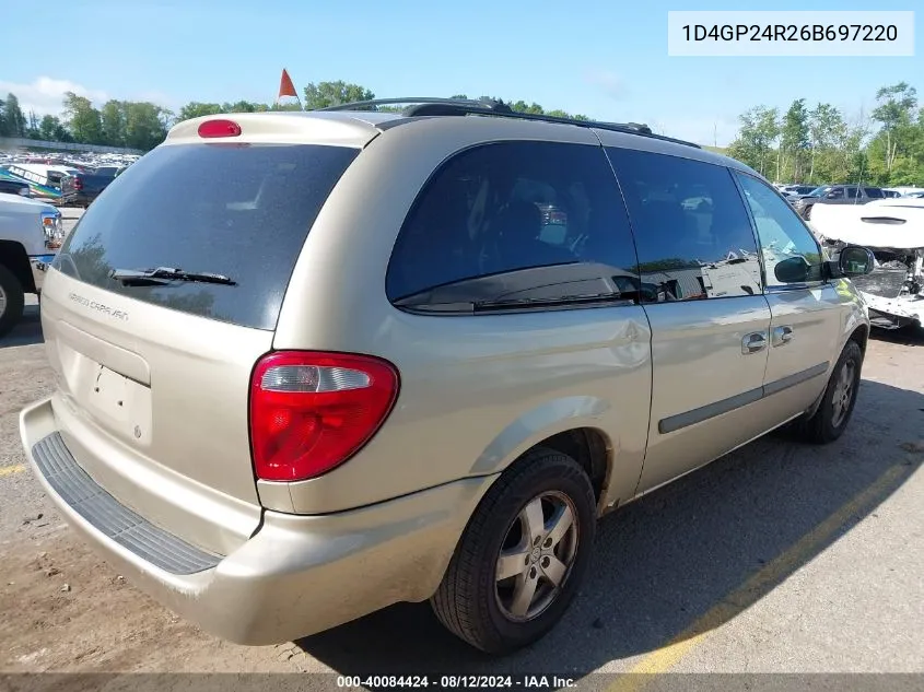 2006 Dodge Grand Caravan VIN: 1D4GP24R26B697220 Lot: 40084424