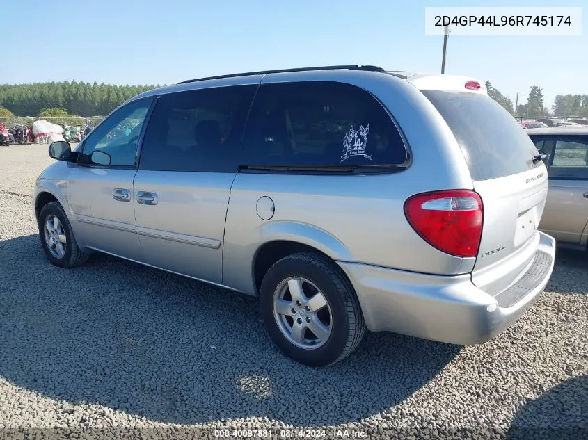 2006 Dodge Grand Caravan Sxt VIN: 2D4GP44L96R745174 Lot: 40097881