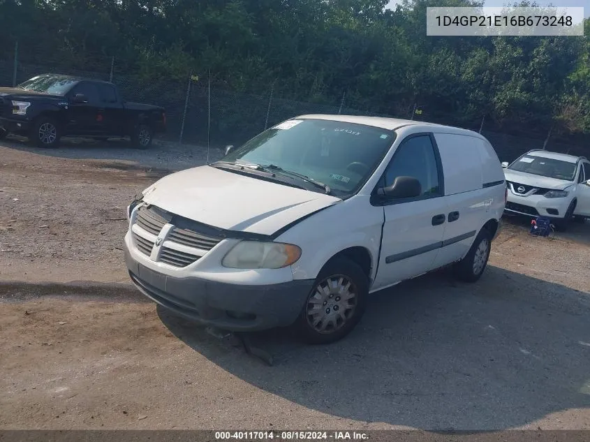 2006 Dodge Caravan Cv VIN: 1D4GP21E16B673248 Lot: 40117014