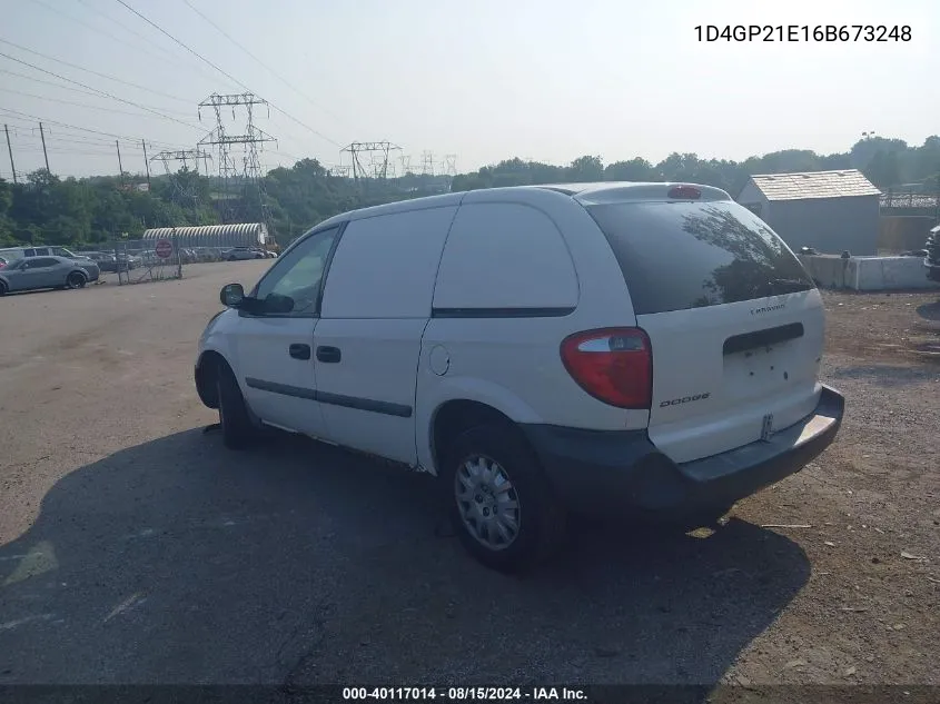 2006 Dodge Caravan Cv VIN: 1D4GP21E16B673248 Lot: 40117014