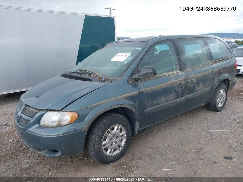 2006 Dodge Grand Caravan Se VIN: 1D4GP24R86B689770 Lot: 40199418