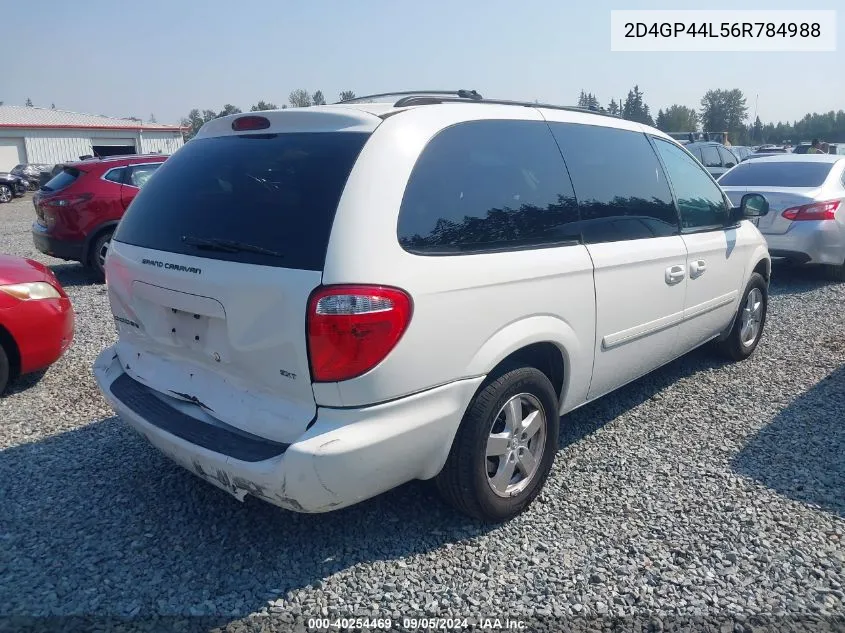 2006 Dodge Grand Caravan Sxt VIN: 2D4GP44L56R784988 Lot: 40254469