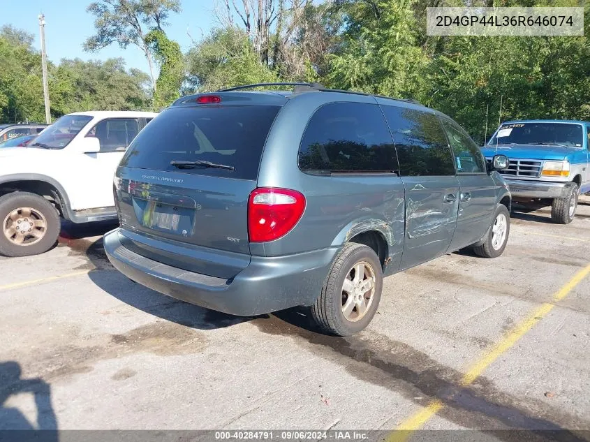 2006 Dodge Grand Caravan Sxt VIN: 2D4GP44L36R646074 Lot: 40284791