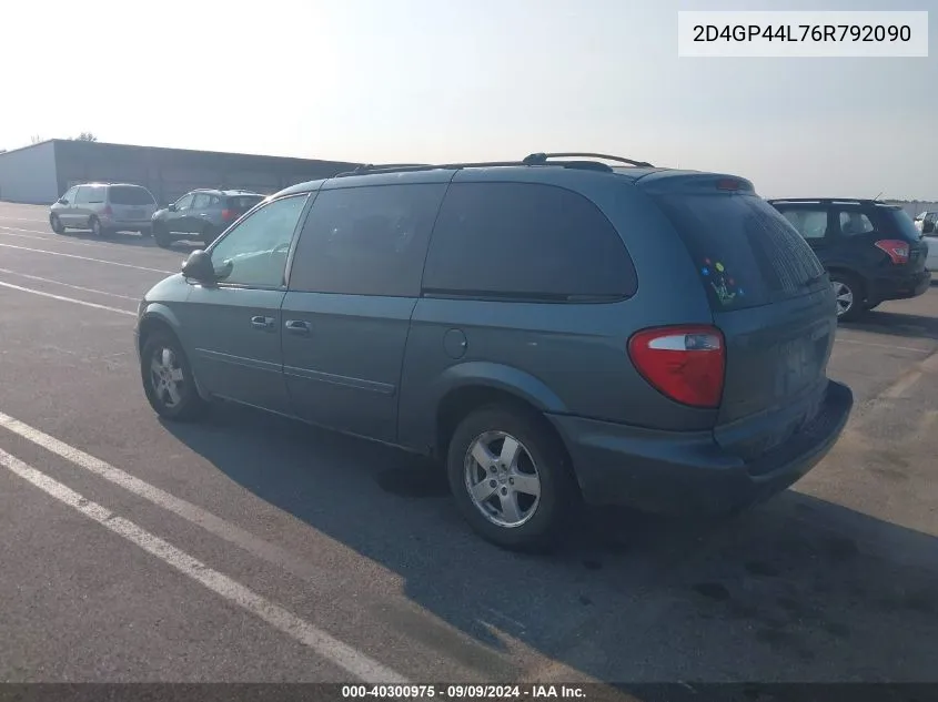 2006 Dodge Grand Caravan Sxt VIN: 2D4GP44L76R792090 Lot: 40300975