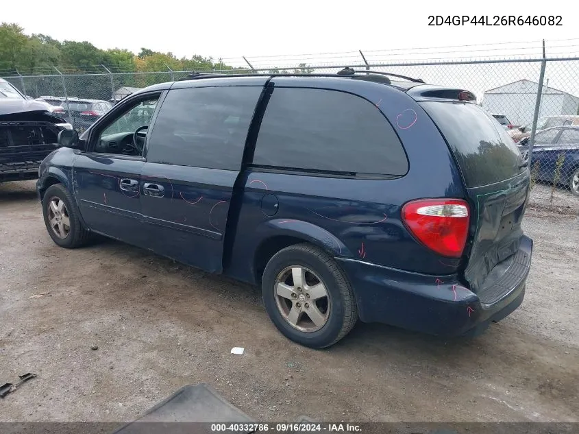 2006 Dodge Grand Caravan Sxt VIN: 2D4GP44L26R646082 Lot: 40332786