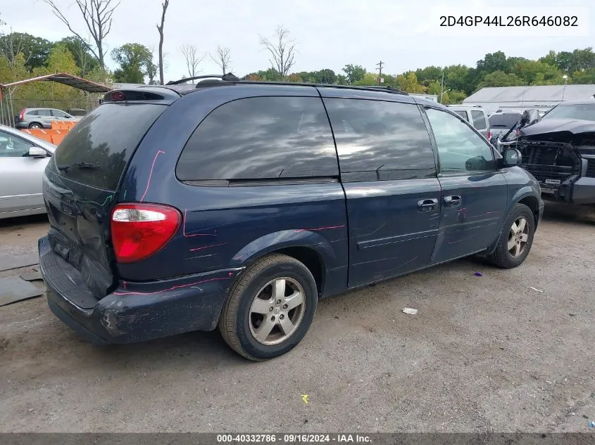 2006 Dodge Grand Caravan Sxt VIN: 2D4GP44L26R646082 Lot: 40332786