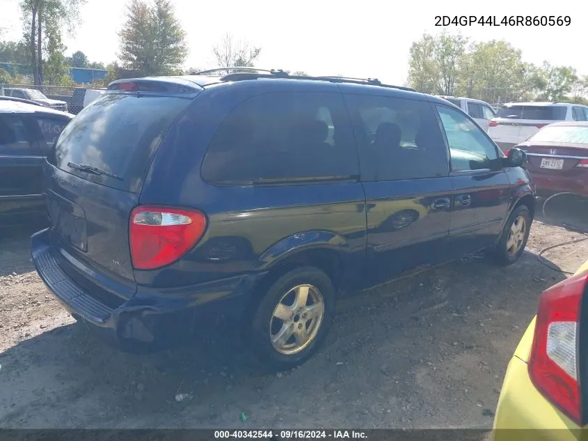 2006 Dodge Grand Caravan Sxt VIN: 2D4GP44L46R860569 Lot: 40342544