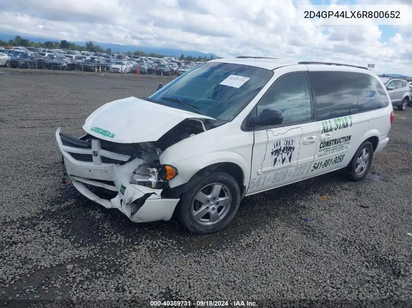 2006 Dodge Grand Caravan Sxt VIN: 2D4GP44LX6R800652 Lot: 40359731