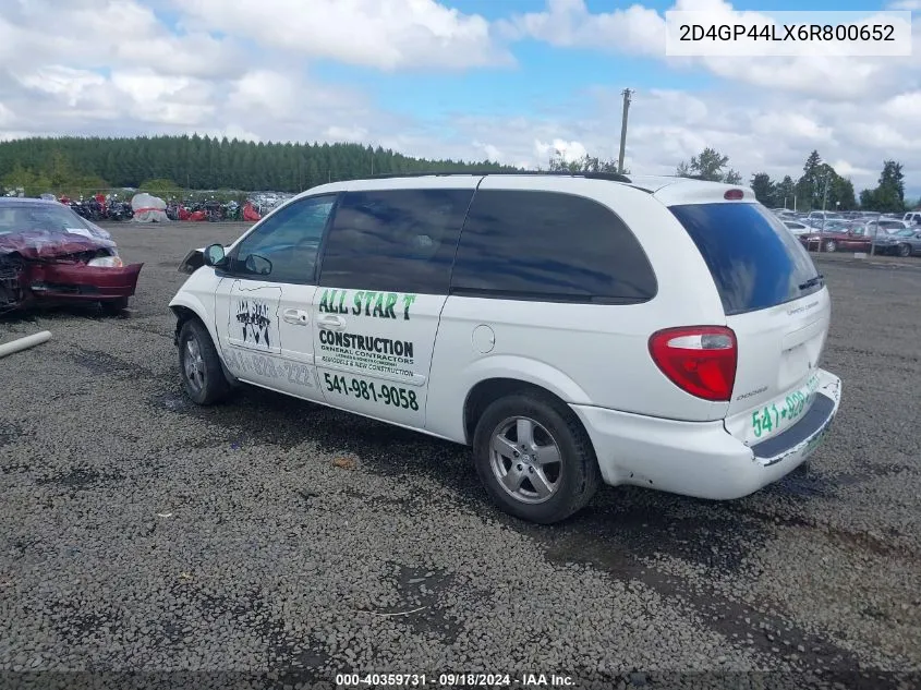 2006 Dodge Grand Caravan Sxt VIN: 2D4GP44LX6R800652 Lot: 40359731