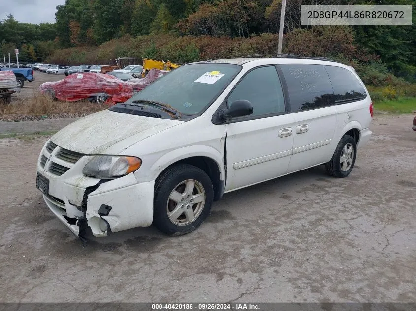 2D8GP44L86R820672 2006 Dodge Grand Caravan Sxt