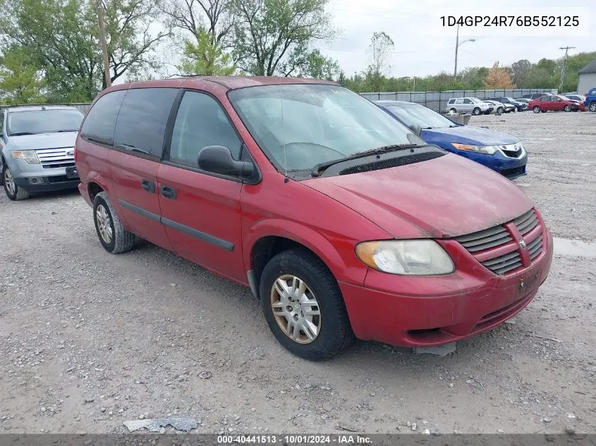 2006 Dodge Grand Caravan Se VIN: 1D4GP24R76B552125 Lot: 40441513