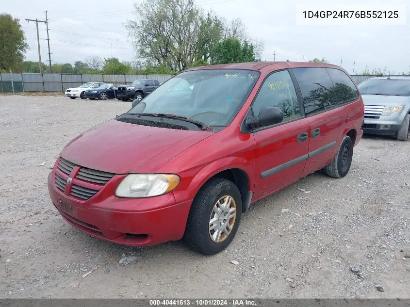 2006 Dodge Grand Caravan Se VIN: 1D4GP24R76B552125 Lot: 40441513