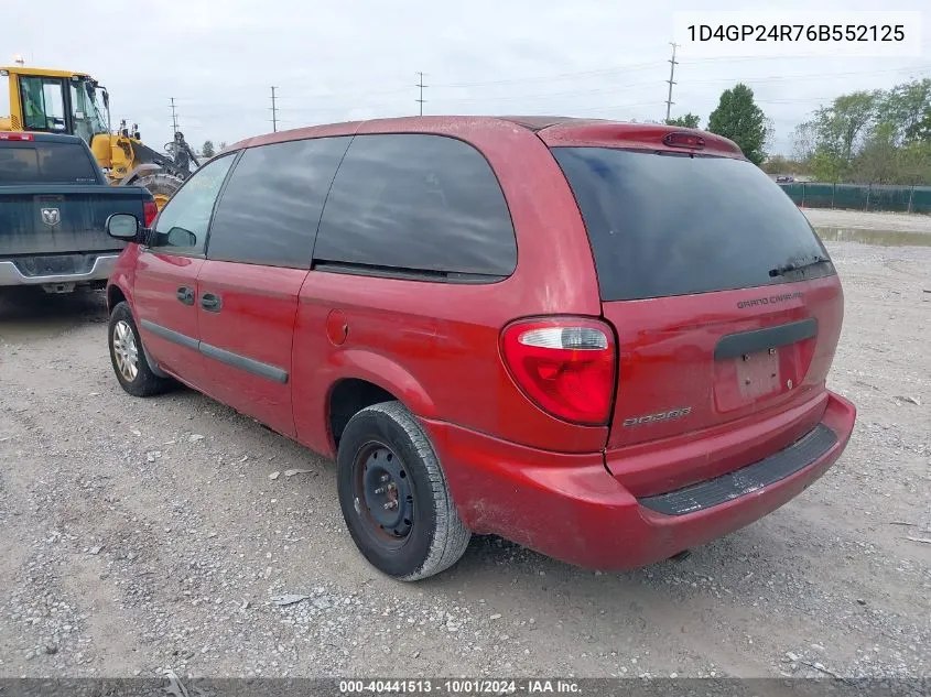 2006 Dodge Grand Caravan Se VIN: 1D4GP24R76B552125 Lot: 40441513