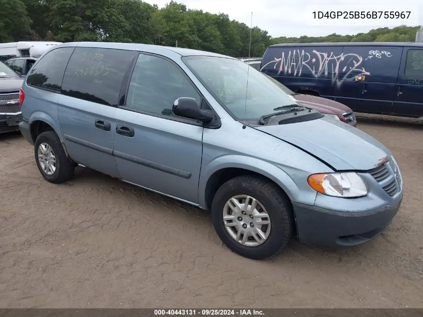 2006 Dodge Caravan Se VIN: 1D4GP25B56B755967 Lot: 40443131