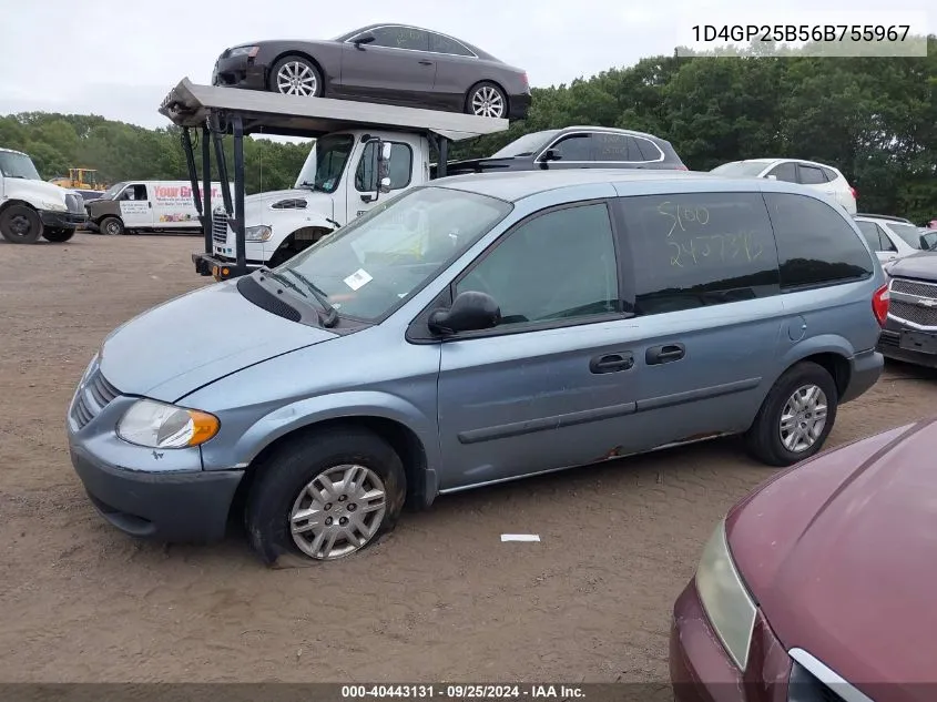 2006 Dodge Caravan Se VIN: 1D4GP25B56B755967 Lot: 40443131