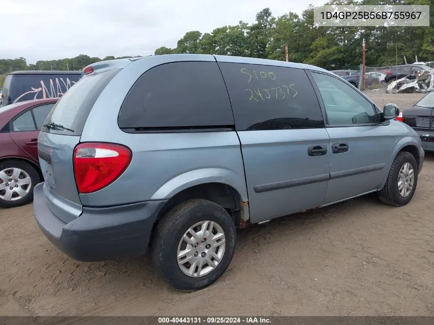 2006 Dodge Caravan Se VIN: 1D4GP25B56B755967 Lot: 40443131