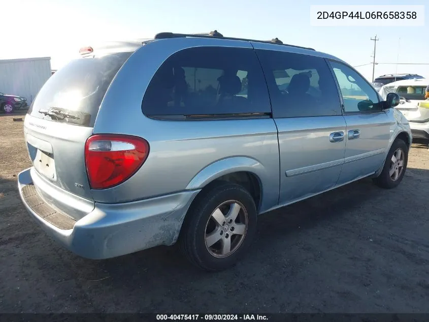 2006 Dodge Grand Caravan Sxt VIN: 2D4GP44L06R658358 Lot: 40475417