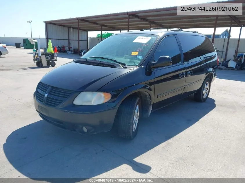 2006 Dodge Grand Caravan Sxt VIN: 2D4GP44L26R921062 Lot: 40487649