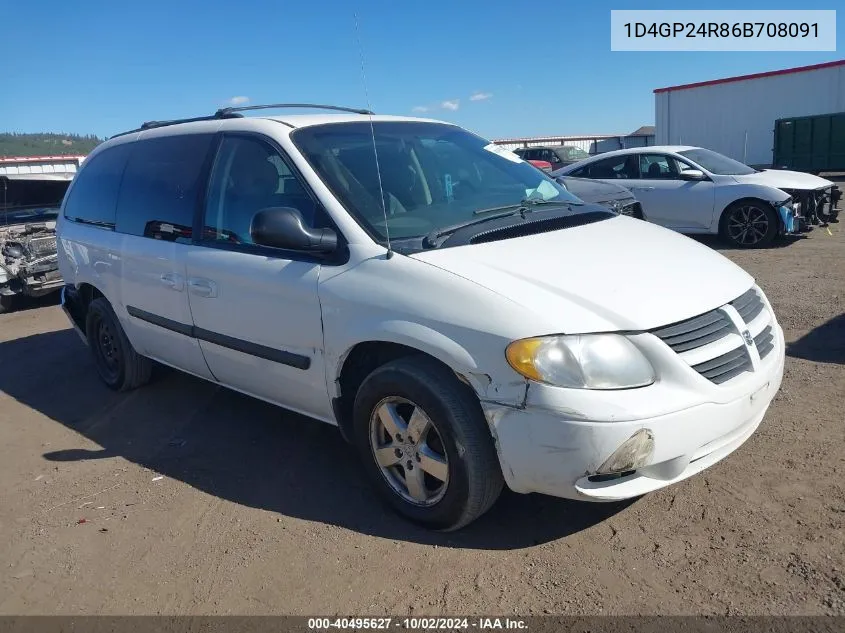 2006 Dodge Grand Caravan VIN: 1D4GP24R86B708091 Lot: 40495627