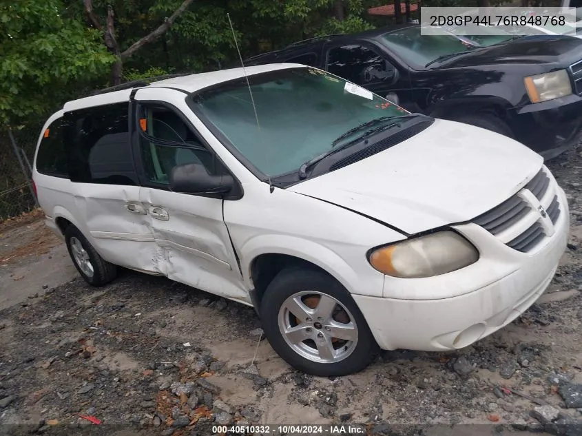 2006 Dodge Grand Caravan Sxt VIN: 2D8GP44L76R848768 Lot: 40510332